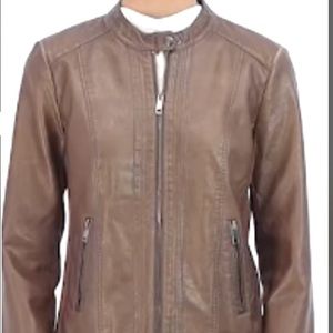 APT.9 women’s faux leather racing jacket size M